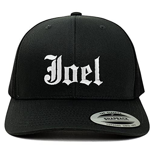 Trendy Apparel Shop Joel Old English 6 Panel Trucker Mesh Cap