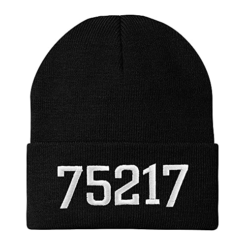 Trendy Apparel Shop 75217 Dallas TX Old English Embroidered Long Cuff Beanie