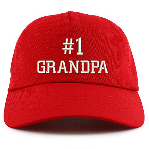 Trendy Apparel Shop Number 1 Grandpa Embroidered 5 Panel Unstructured Soft Crown Baseball Cap