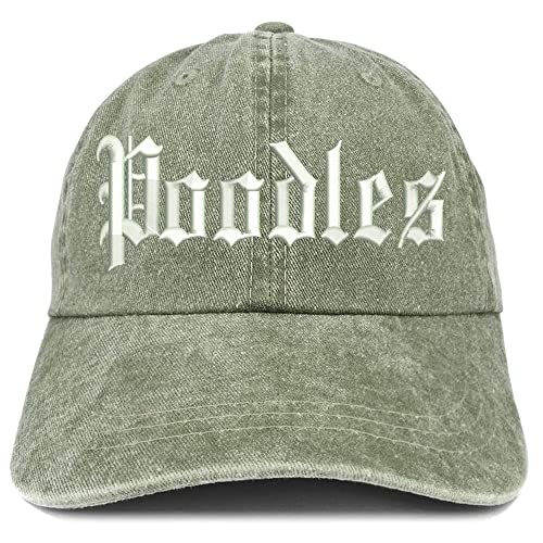 Trendy Apparel Shop Old English Poodles Washed Pigment Dyed Baseball Cap