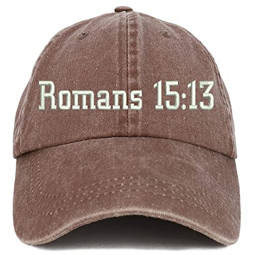 Trendy Apparel Shop Romans 15:13 Washed Pigment Dyed Baseball Cap