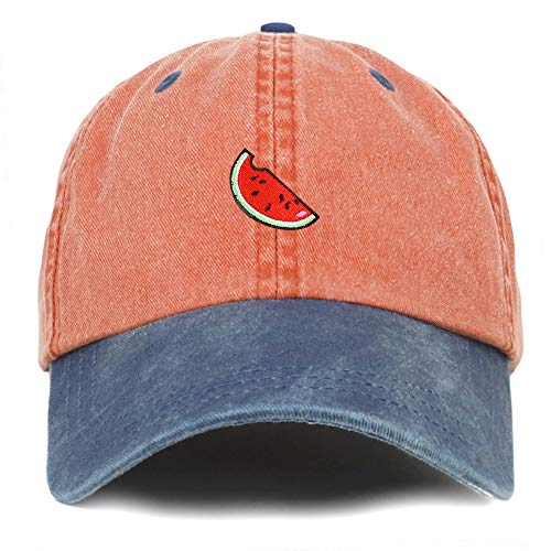 Trendy Apparel Shop Watermelon Patch Pigment Dyed Washed Two Tone Baseball Cap