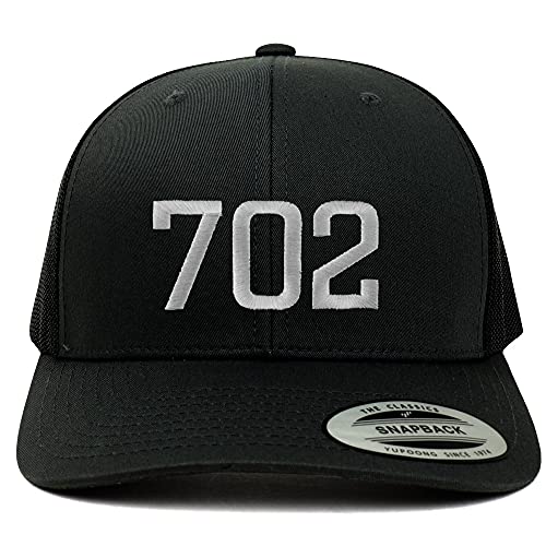 Trendy Apparel Shop Las Vegas 702 Old English 6 Panel Trucker Mesh Cap