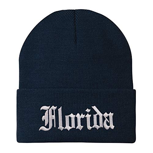 Trendy Apparel Shop Florida State Old English Embroidered Long Cuff Beanie