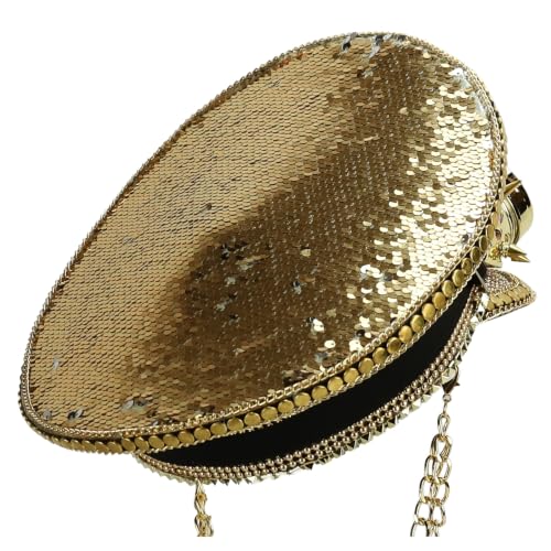 Trendy Apparel Shop Festival Party Sparkly Sequin Rhinestone Captain Hat
