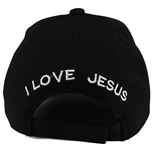Trendy Apparel Shop John 3:16 I Love Jesus 3D Embroidered Christian Structured Baseball Cap