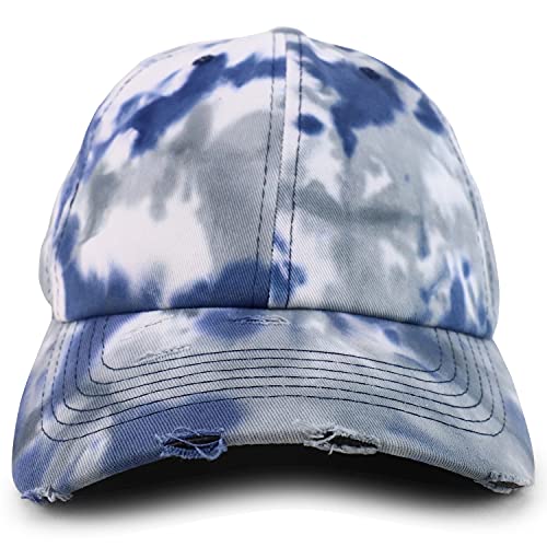 Trendy Apparel Shop Plain Cotton Tie Dyed Patterned Soft Crown Baseball Cap