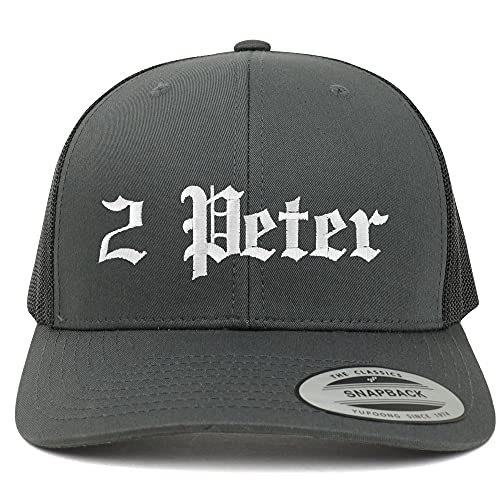 Trendy Apparel Shop 2 Peter Old English 6 Panel Trucker Mesh Cap