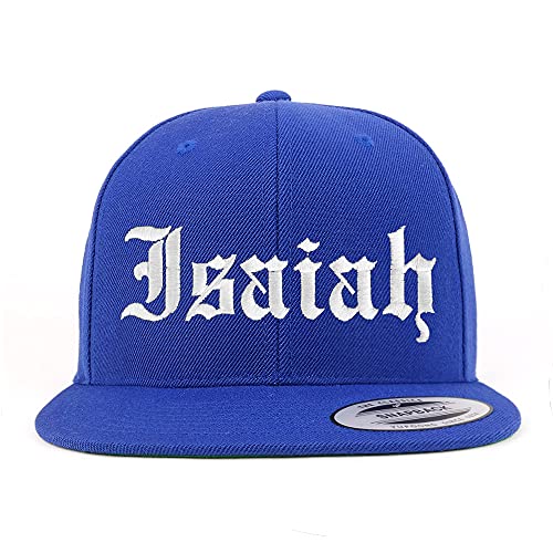 Trendy Apparel Shop Isaiah Old English Embroidered Flatbill Snapback