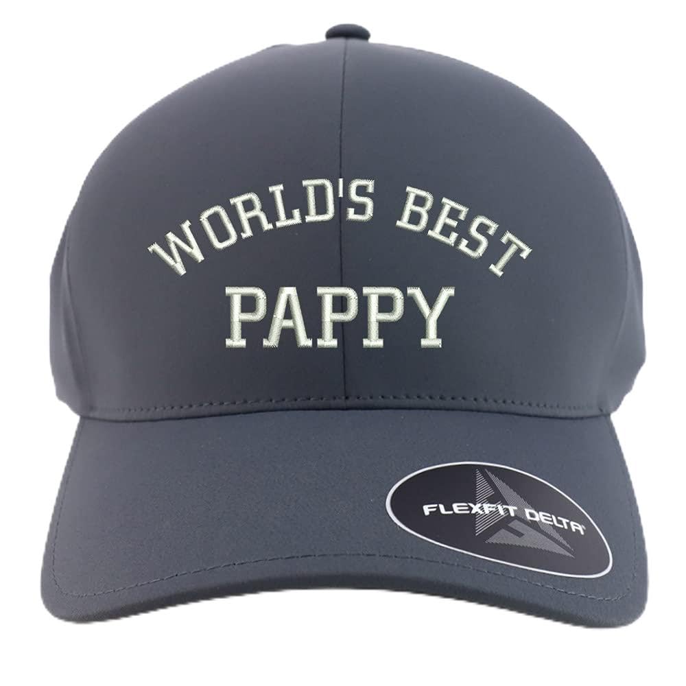 Trendy Apparel Shop Oversized XXL World's Best Pappy Old English Embroiderd Athletic Fitted Baseball Cap