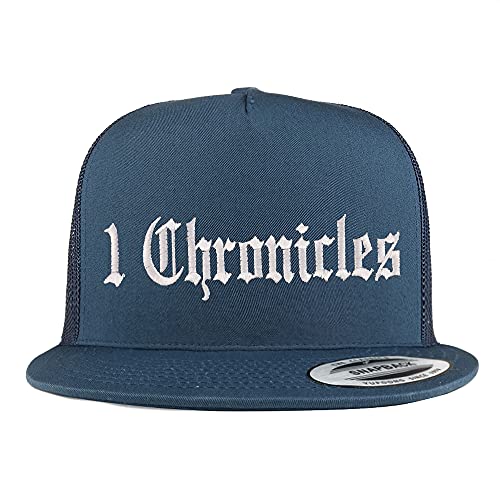 Trendy Apparel Shop 1 Chronicles Old English 5 Panel Flatbill Trucker Cap