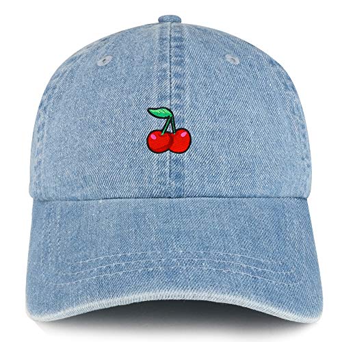 Trendy Apparel Shop Cherry Patch Unstructured Denim Baseball Cap