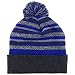 Trendy Apparel Shop Made in USA Striped Variegated Yarn Pom Pom Long Cuff Beanie