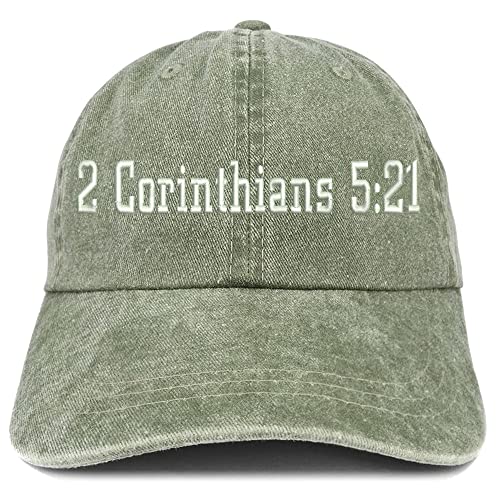 Trendy Apparel Shop 2 Corinthians 5:21 Washed Pigment Dyed Baseball Cap