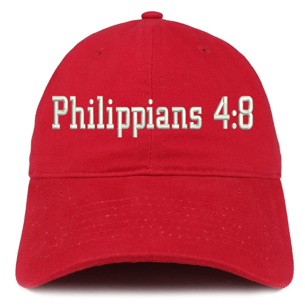 Trendy Apparel Shop Philippians 4:8 Low Profile Soft Cotton Baseball Cap