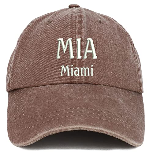 Trendy Apparel Shop MIA Miami Embroidered Pigment Dyed Washed Baseball Cap