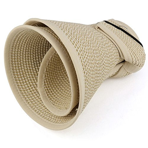 Trendy Apparel Shop Womens UPF 50+ Paper Braid Rolled UV Protection Visor Hat with Bow