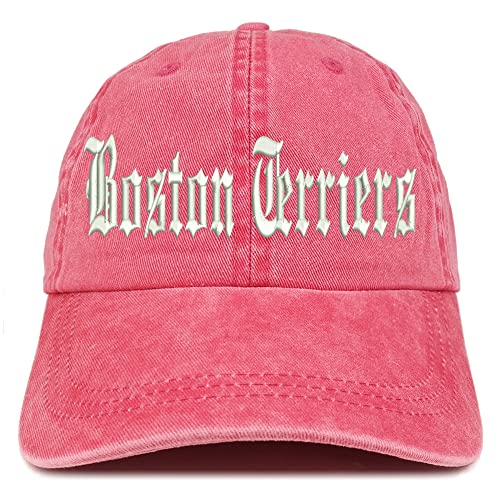 Trendy Apparel Shop Old English Boston Terriers Washed Pigment Dyed Baseball Cap