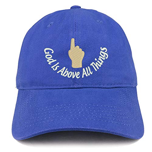 Trendy Apparel Shop God is Above All Things Soft Crown 100% Brushed Cotton Cap