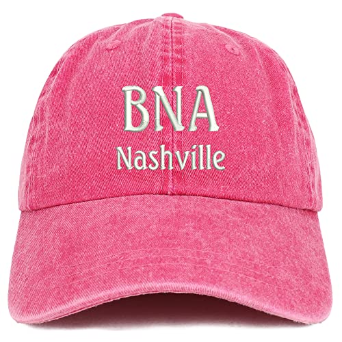 Trendy Apparel Shop BNA Nashville Embroidered Pigment Dyed Washed Baseball Cap