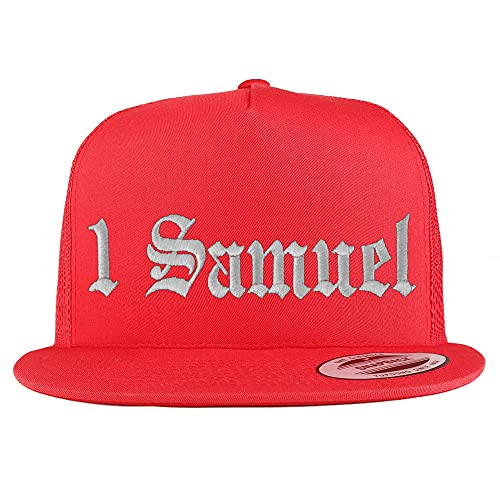 Trendy Apparel Shop 1 Samuel Old English 5 Panel Flatbill Trucker Cap