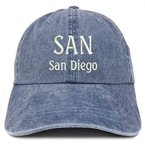 Trendy Apparel Shop SAN San Diego Embroidered Pigment Dyed Washed Baseball Cap