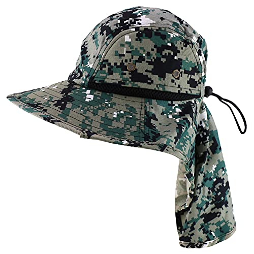 Trendy Apparel Shop Outdoorsman Sport Activity Large Bill Flap Boonie Mesh Cap