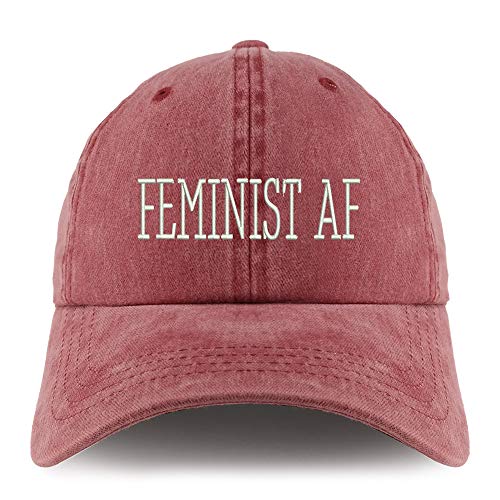 Trendy Apparel Shop Feminist AF Embroidered Pigment Dyed Unstructured Cap