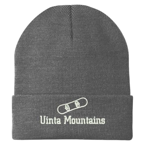 Trendy Apparel Shop Uinta Mountains Snowboard Logo Embroidered Long Cuff Beanie