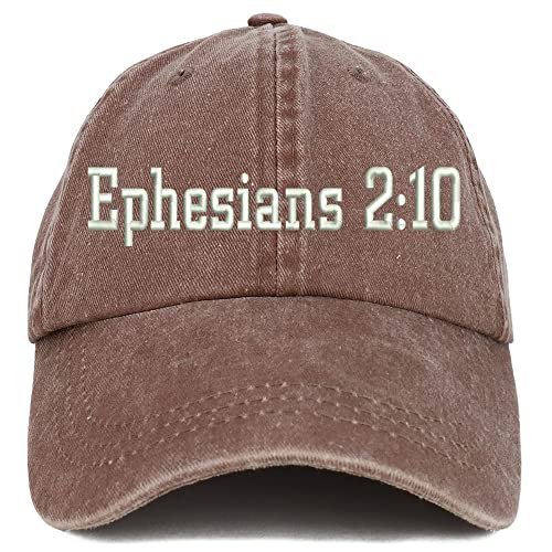 Trendy Apparel Shop Ephesians 2:10 Washed Pigment Dyed Baseball Cap