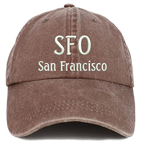 Trendy Apparel Shop SFO San Francisco Embroidered Pigment Dyed Washed Baseball Cap