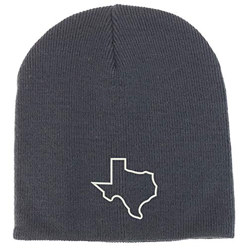 Trendy Apparel Shop Texas State Outline Acrylic Winter Knit Skull Short Beanie