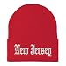 Trendy Apparel Shop New Jersey State Old English Embroidered Long Cuff Beanie