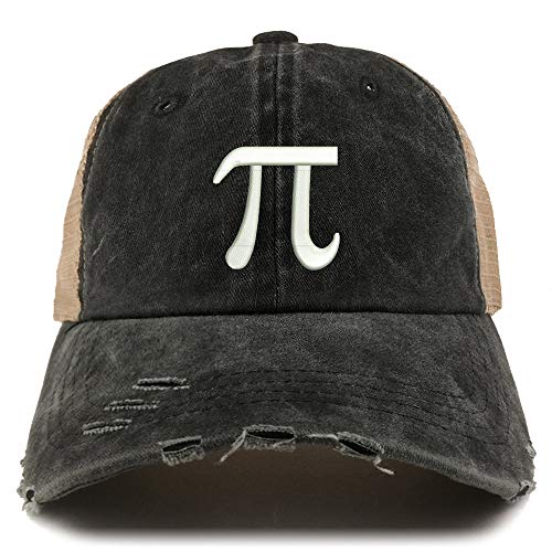 Trendy Apparel Shop Pi Day Symbol Pigment Dyed Front Mesh Back Frayed Bill Cap