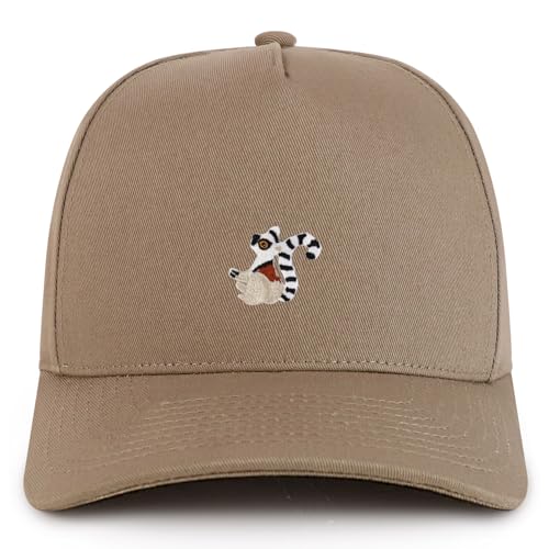 Trendy Apparel Shop Lemur Patch Cotton 5 Panel Structured Snapback Cap