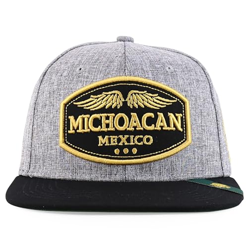 Trendy Apparel Shop Mexico States with Eagle Embroidered Flatbill Snapback Cap