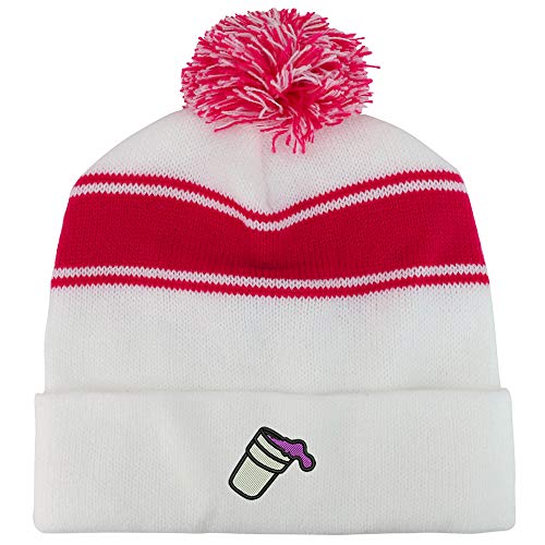 Trendy Apparel Shop Double Cup Morning Coffee Striped Short Beanie