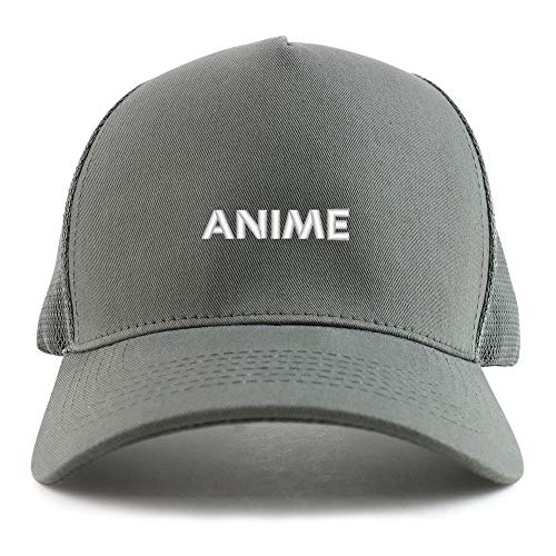 Trendy Apparel Shop Anime Embroidered Oversized 5 Panel XXL Trucker Mesh Cap