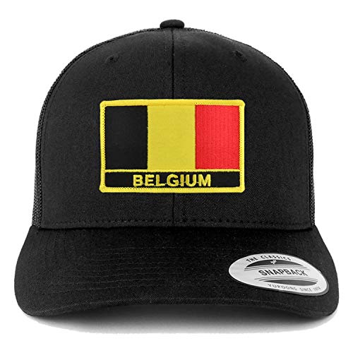 Trendy Apparel Shop Flexfit XXL Belgium Flag Retro Trucker Mesh Cap
