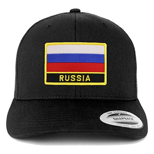 Trendy Apparel Shop Russia Flag Patch Retro Trucker Mesh Cap