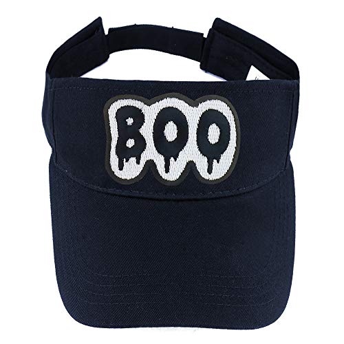 Trendy Apparel Shop Boo Patch Cotton Summer Visor Cap