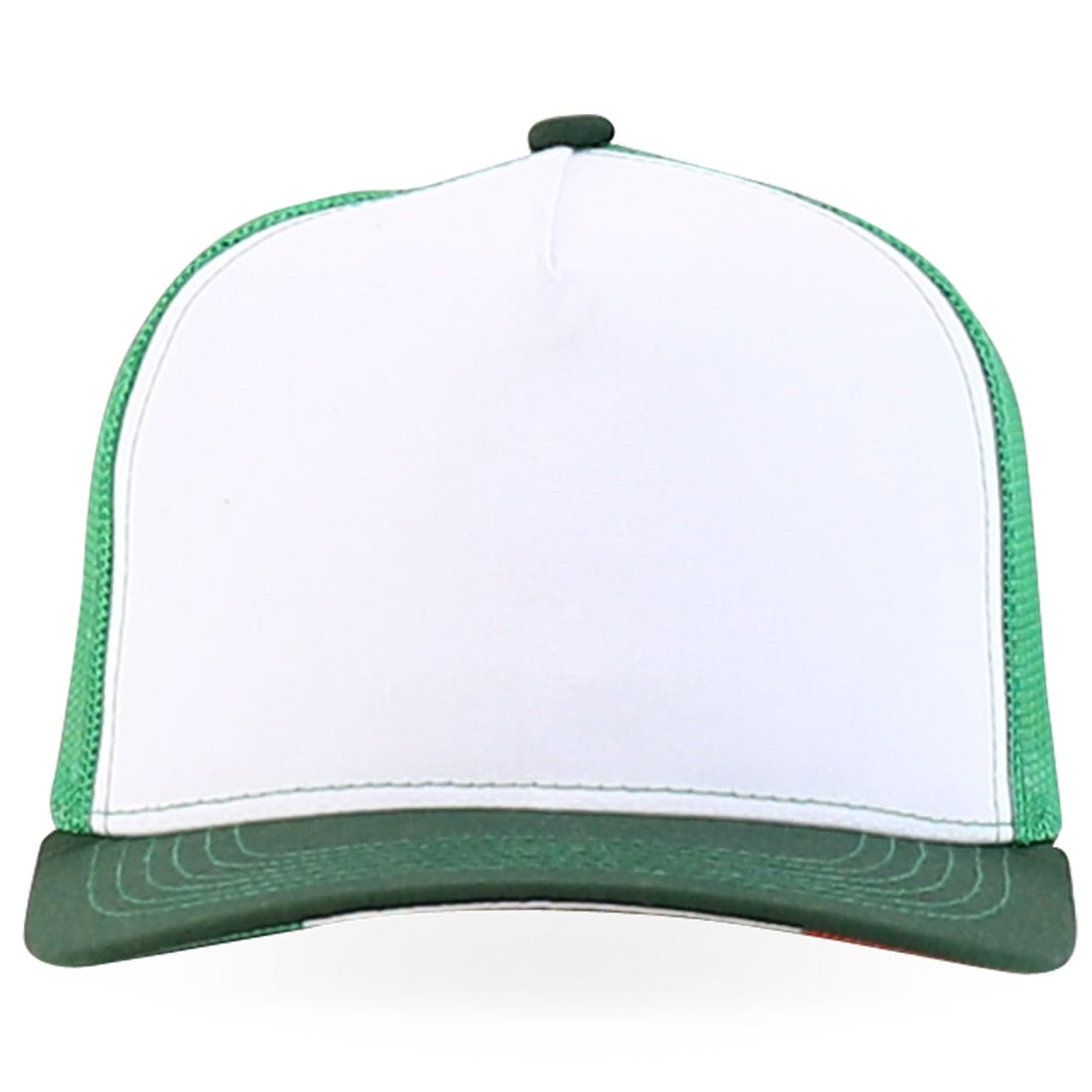 Trendy Apparel Shop 5 Panel Structured Trucker Cap with Mexico Flag Design Undervisor
