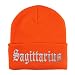 Trendy Apparel Shop Sagittarius Old English Embroidered Long Cuff Beanie