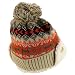 Trendy Apparel Shop Youth Size Kid's Warm Acrylic Brim Knit Winter Print Trapper Hat with Pom Pom