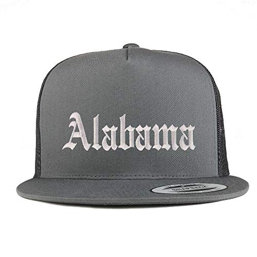 Trendy Apparel Shop Alabama State Old English 5 Panel Flatbill Trucker Mesh Cap