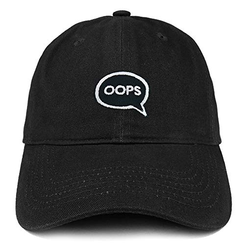 Trendy Apparel Shop Oops Patch Brushed Cotton Unstructured Dad Hat