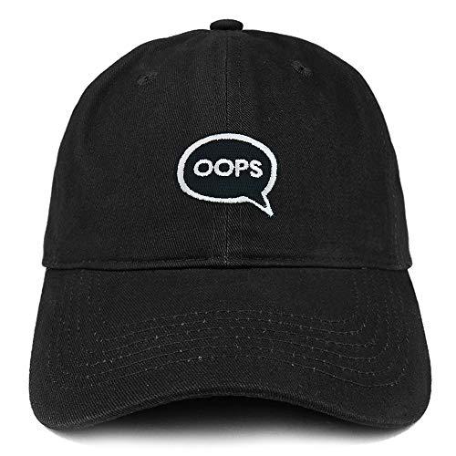 Trendy Apparel Shop Oops Patch Brushed Cotton Unstructured Dad Hat