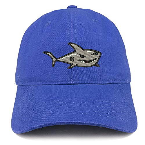 Trendy Apparel Shop Shark Embroidered Unstructured Cotton Dad Hat