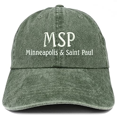 Trendy Apparel Shop MSP Minneapolis and Saint Paul Embroidered Pigment Dyed Washed Baseball Cap