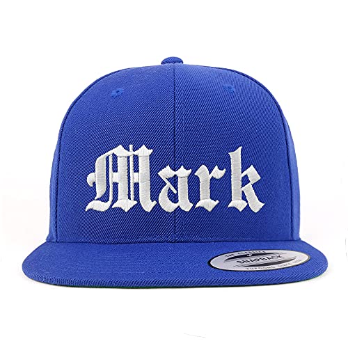 Trendy Apparel Shop Mark Old English Embroidered Flatbill Snapback